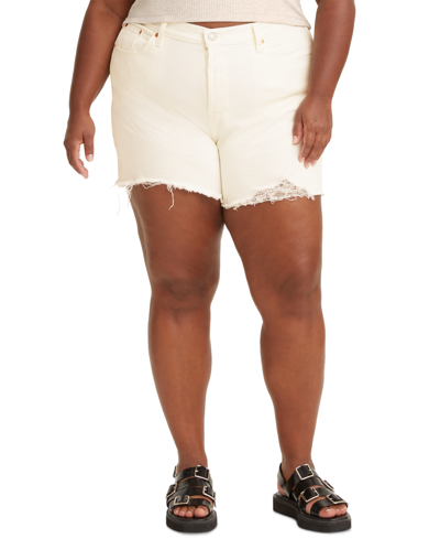 Levi's Trendy Plus Size 501 Denim Shorts In Whiteboard