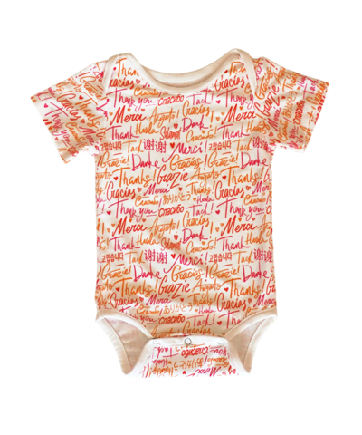Mixed Up Clothing Baby Boys And Girls Short-sleeve Printed Bodysuit In White