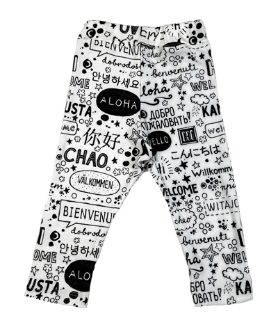 Mixed Up Clothing Baby Boys And Girls Hello Printed Leggings In White