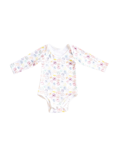 Mixed Up Clothing Baby Boys And Girls Long-sleeve Printed Bodysuit In White