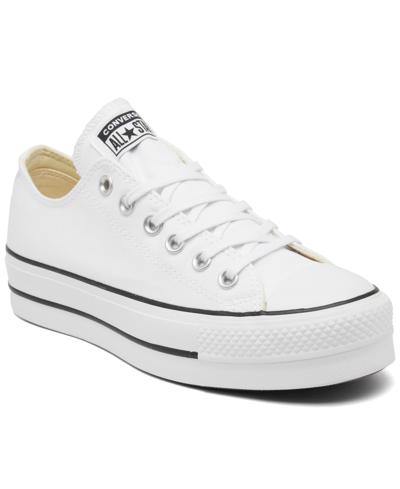 Converse Women's Chuck Taylor All Star Lift Low Top Casual Sneakers From Finish Line In White,black