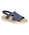 Bella Vita Kato Womens Woven Open Toe Slingback Sandals In Navy Woven
