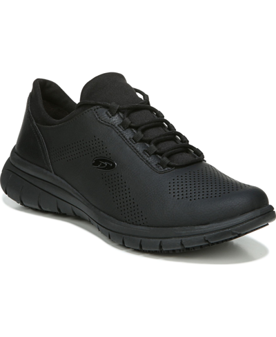 Dr. Scholl's Visionary Womens Leather Slip Resistant Work And Safety Shoes In Black