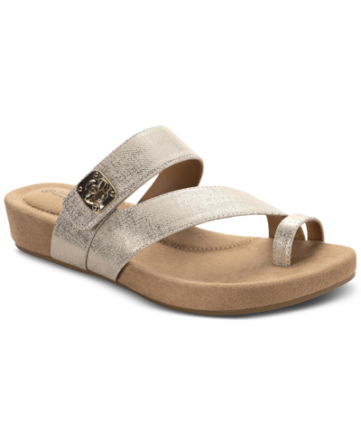 Giani Bernini Women's Rilleyy Memory Foam Footbed Flat Sandals, Created For Macy's In Gold