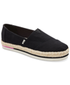 Toms Alpargata Platform Espadrille In Black Heavy Twill