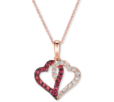 Le Vian Passion Ruby (1/3 Ct. T.w.) & Nude Diamond (1/3 Ct. T.w.) Interlocking Hearts 18" Pendant Necklace I