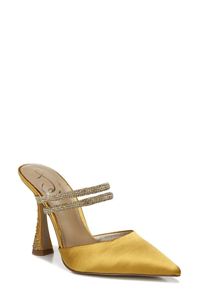 Sam Edelman Women's Agustina Embellished High Heel Mules In Golden Yellow