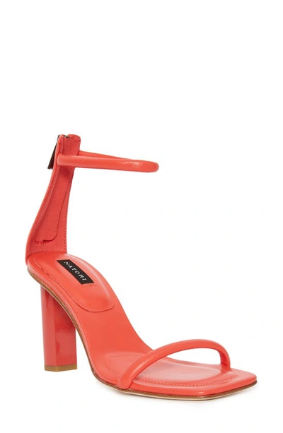 Natori Glow Nappa Leather Block Heel Sandal In Summer Red