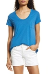 Caslon Rounded V-neck T-shirt In Blue Vallarta