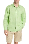 Tommy Bahama Sea Glass Breezer Original Fit Linen Shirt In Lime Grass