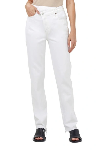 Agolde Crisscross High Waist Organic Cotton Jeans In White