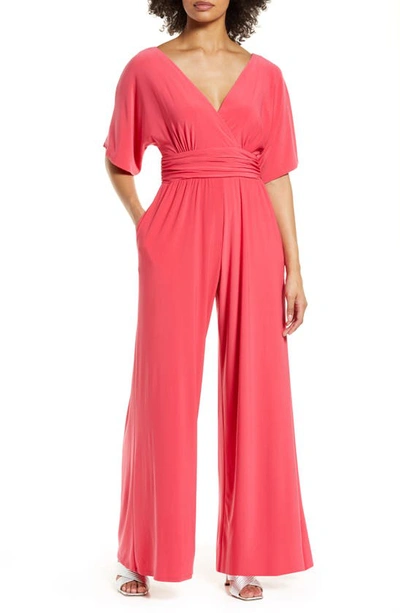 Eliza J Wide Leg Jumpsuit In Pnk