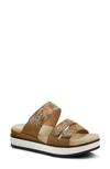L'artiste Dearest Platform Slide Sandal In Beige Multi