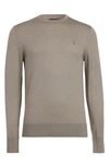 Allsaints Mode Slim Fit Wool Sweater In Bay Green Marl