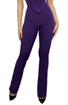 House Of Cb Erin High Waist Flare Leg Pants In Grape