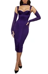 House Of Cb Talika Body-con Midi Dress In Grape