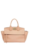 Ferragamo The Studio Soft Leather Top Handle Bag In Amaretti