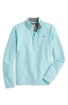 Vineyard Vines Kids' Quarter Zip Sweater In Crystal Blue Heather