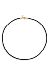 Temple St Clair 18k Yellow Gold Black Leather Cord Necklace, 18 In Black/gold