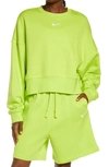 Nike Women's  Sportswear Collection Essentials Oversized Fleece Crew Sweatshirt In Atomic Green/ White