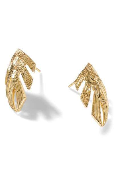 John Hardy 18k Yellow Gold Bamboo Leaf Drop Earrings
