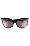 Balenciaga Power 57mm Cat Eye Sunglasses In Black