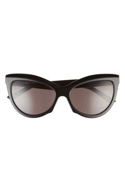 Balenciaga Power 57mm Cat Eye Sunglasses In Black