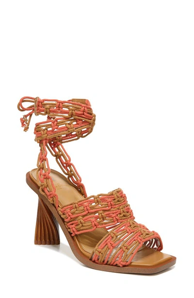Sam Edelman Harleigh Strappy Sandal In Brown/ Sunset Orange