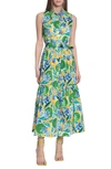 DONNA MORGAN FOR MAGGY FLORAL SLEEVELESS SHIRTDRESS
