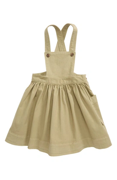 Bonpoint Kids' Amelia Denim Pinafore Dress In Lichen