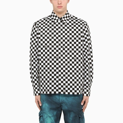 Off-white Checkerboard Cotton Button-up Shirt In Black