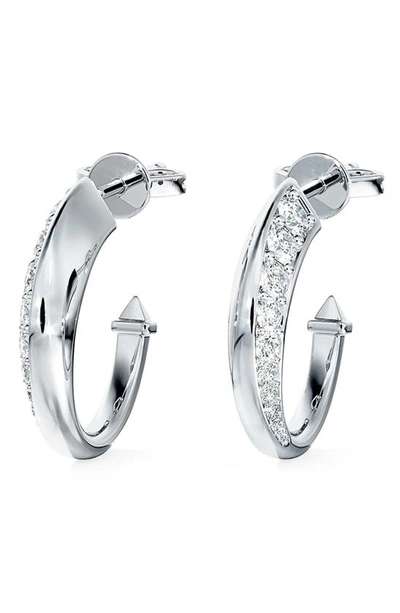 De Beers Forevermark Avaanti Pave Diamond Hoops In 18k White Gold, 0.70 Ct. T.w.