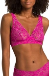 Hanro Luxury Moments Lace Unlined Underwire Bra In Very Berry