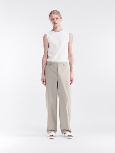 Filippa K Maxwell Cotton Trouser In Grey Beige