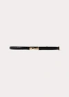 Totême Double Clasp Leather Belt Croco In Black Croco