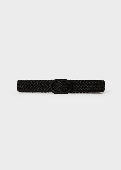 Totême Slim Braided Fabric Belt In Black