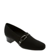 Munro Cindi Block Heel Pump In Black Stretch Fabric