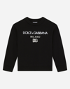 Dolce & Gabbana Jersey Round-neck Sweatshirt With Dg Milano Embroidery In Black