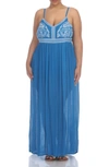 BOHO ME V-NECK SPAGHETTI STRAP EMBROIDERED MAXI DRESS