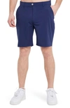 Redvanly Hanover Flat-front Shorts In Navy