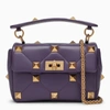 VALENTINO GARAVANI PURPLE ROMAN STUD THE SHOULDER MEDIUM BAG