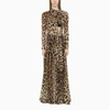 Dolce & Gabbana Tie-front Leopard-print Silk-georgette Maxi Dress In Brown