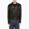 Loewe Biker Jacket In Black Leather In Black