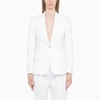 ALEXANDER MCQUEEN WHITE SINGLE-BREASTED BLAZER