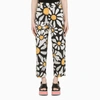 MARNI BLACK TROUSERS WITH FLORAL PRINT