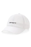 Carhartt Embroidered-logo Baseball-cap In White/ Black