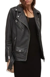 Allsaints Womens Black Billie Leather Biker Jacket S In Black