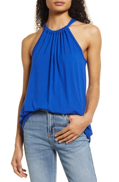 Loveappella Halter Neck Tank In Cobalt