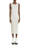 Issey Miyake Basics 2 Pleated Midi Dress In Weiss