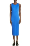 Issey Miyake New Colorful Basics 2 Tank Dress In Blue